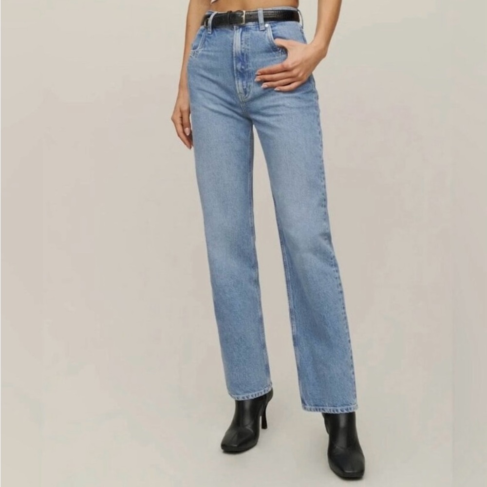 Reformation Cowboy Pointed Pocket High Rise Straight Jeans Zuma - Size 24